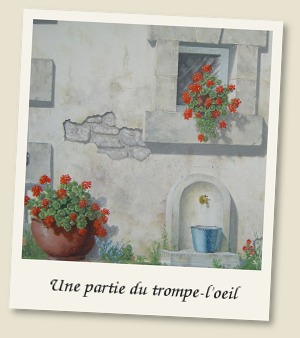 Le trompe-l'oeil peint sur un mur de la Menuiserie
